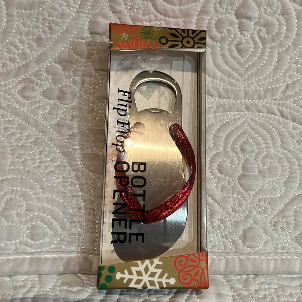 Gem bottle stopper‎ and flip flop bottle opener, NWT